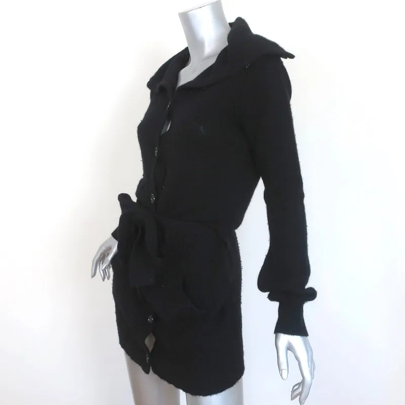 James Perse Cashmere Cardigan Black Size 2 Belted Sweater
