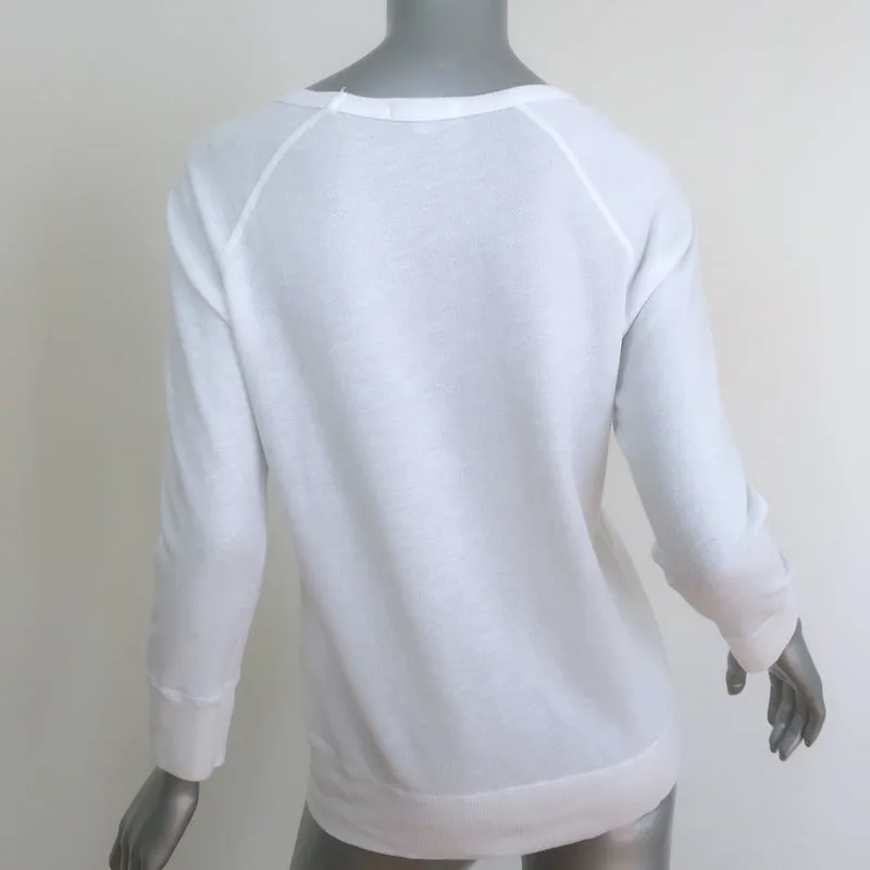 James Perse Vintage Fleece Raglan Sweatshirt White Size 1