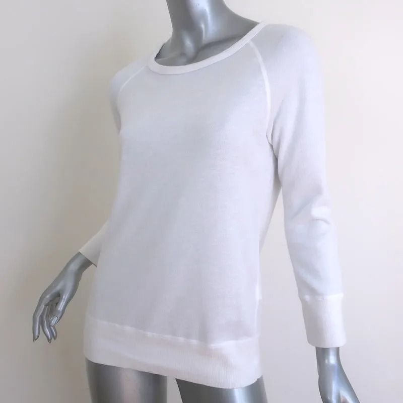 James Perse Vintage Fleece Raglan Sweatshirt White Size 1