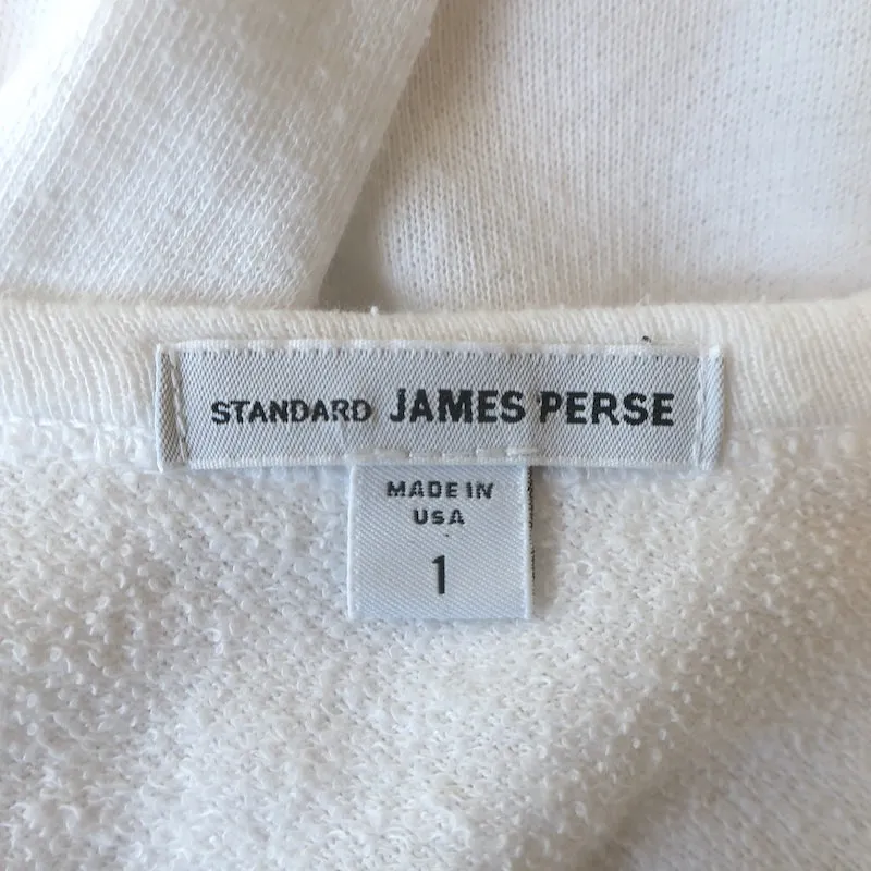 James Perse Vintage Fleece Raglan Sweatshirt White Size 1