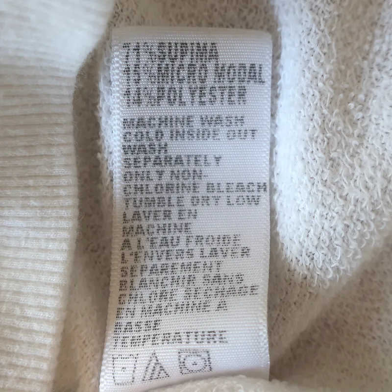 James Perse Vintage Fleece Raglan Sweatshirt White Size 1