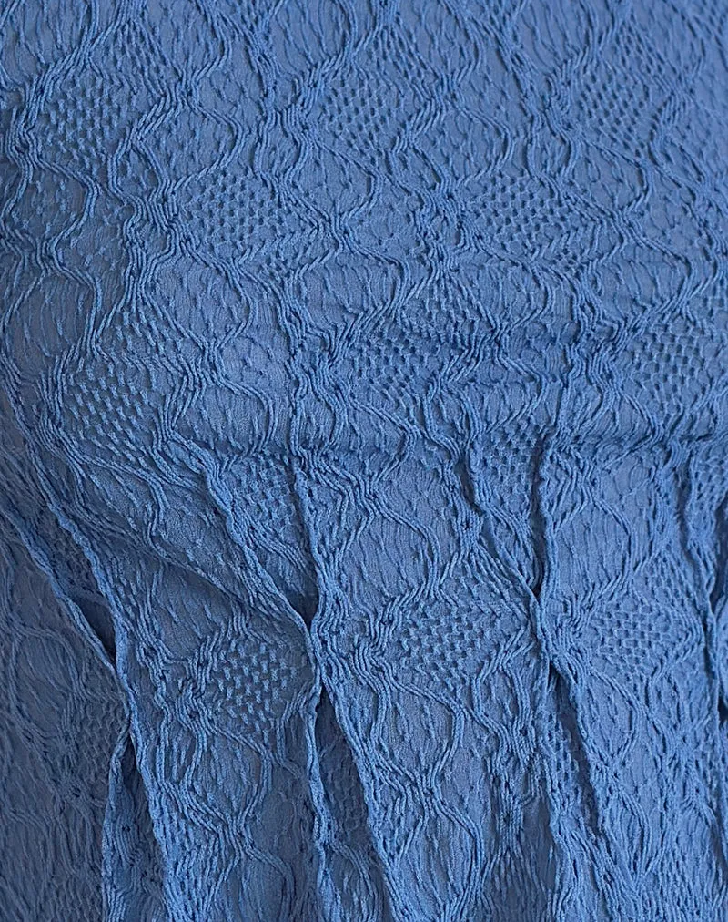 Kimbra Sleeveless Top in Textured Blue