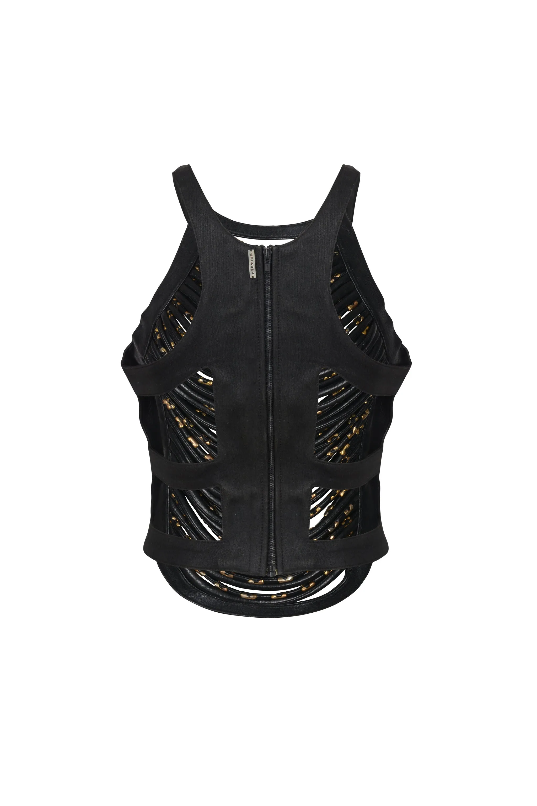 LIMNIC TOP LEATHER BEADED