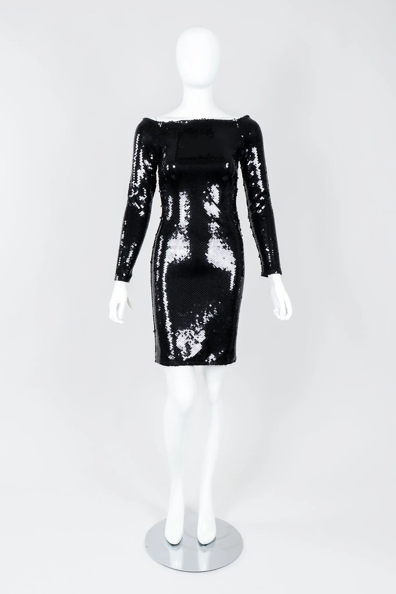 Liquid Sequin Off-The-Shoulder Dress