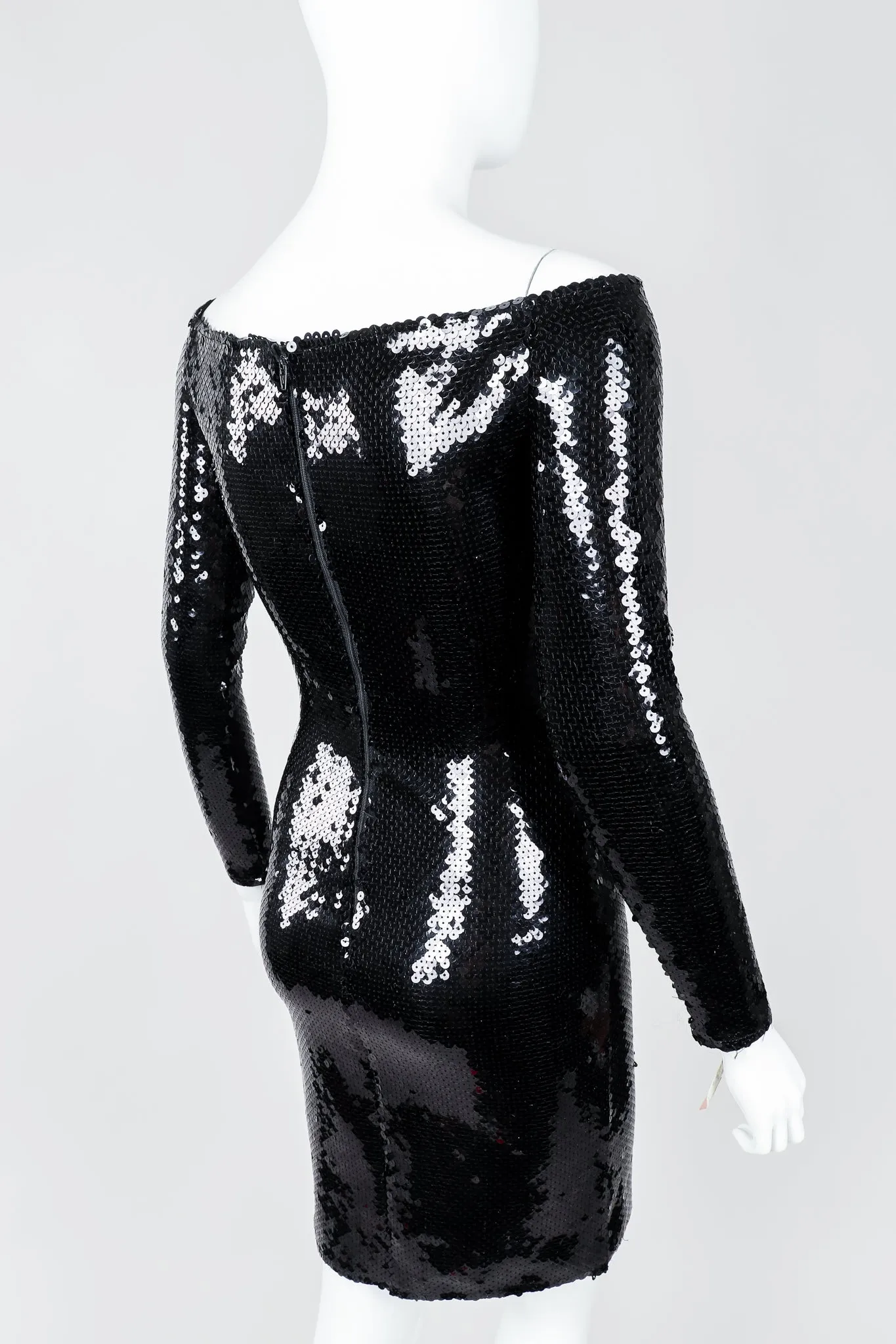 Liquid Sequin Off-The-Shoulder Dress