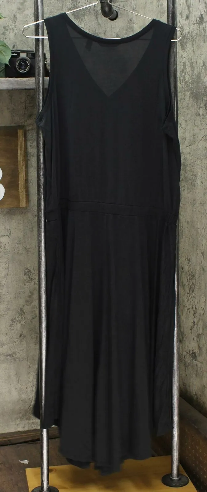 Lisa Rinna Collection Women's Asymmetric Hem Tank Dress Black XL