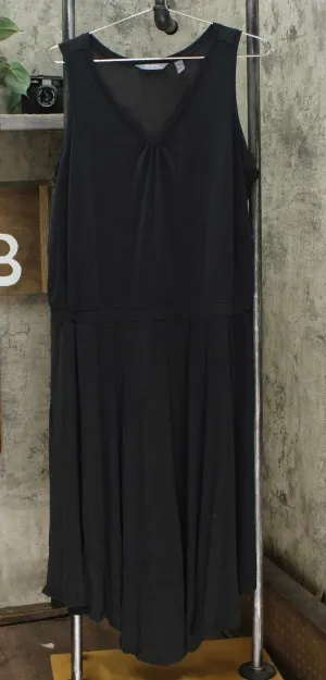 Lisa Rinna Collection Women's Asymmetric Hem Tank Dress Black XL