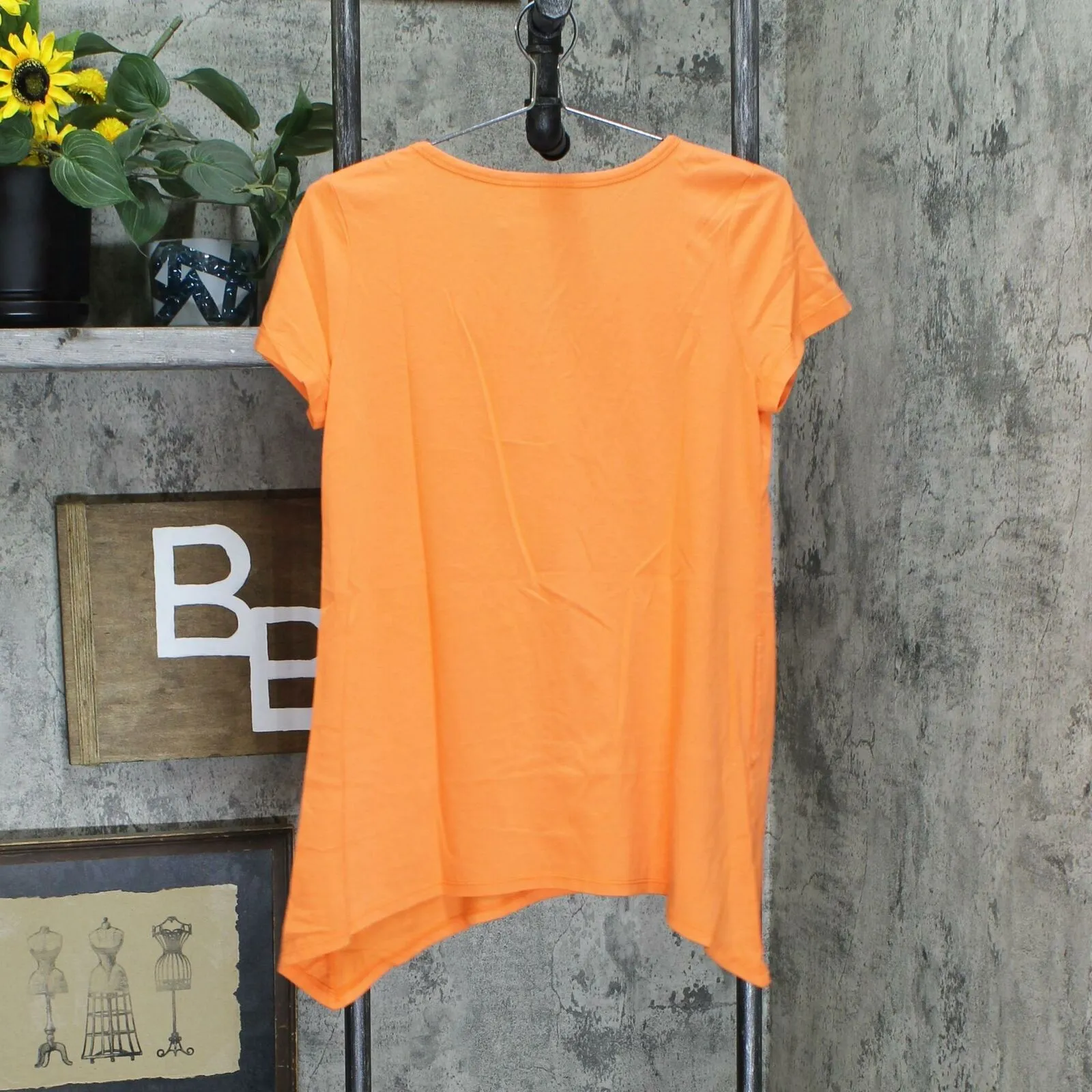 LOGO by Lori Goldstein Women's Knit Top With V-Neck and Sharkbite Hem