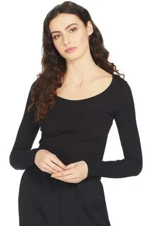 L/S Deep Scoop Neck (Black)