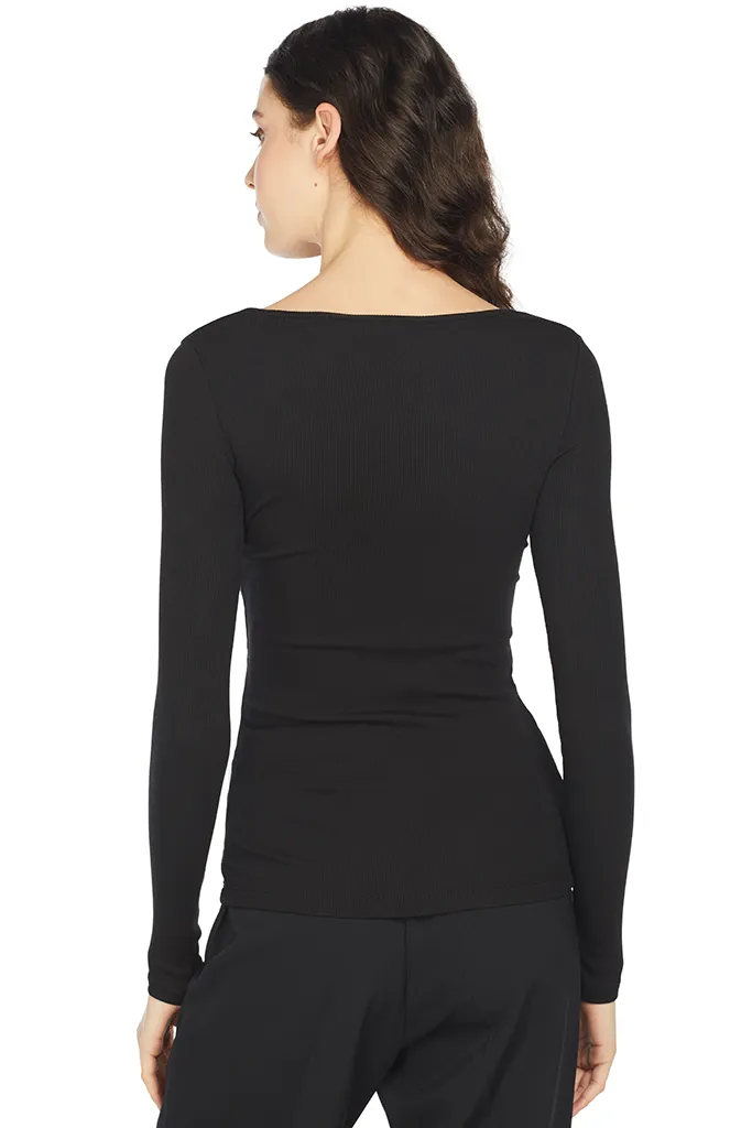 L/S Deep Scoop Neck (Black)