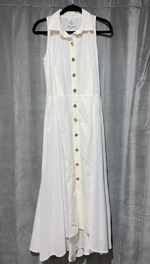 Manolo 'heart made quality' White Collared Cotton button Down Maxi Dress