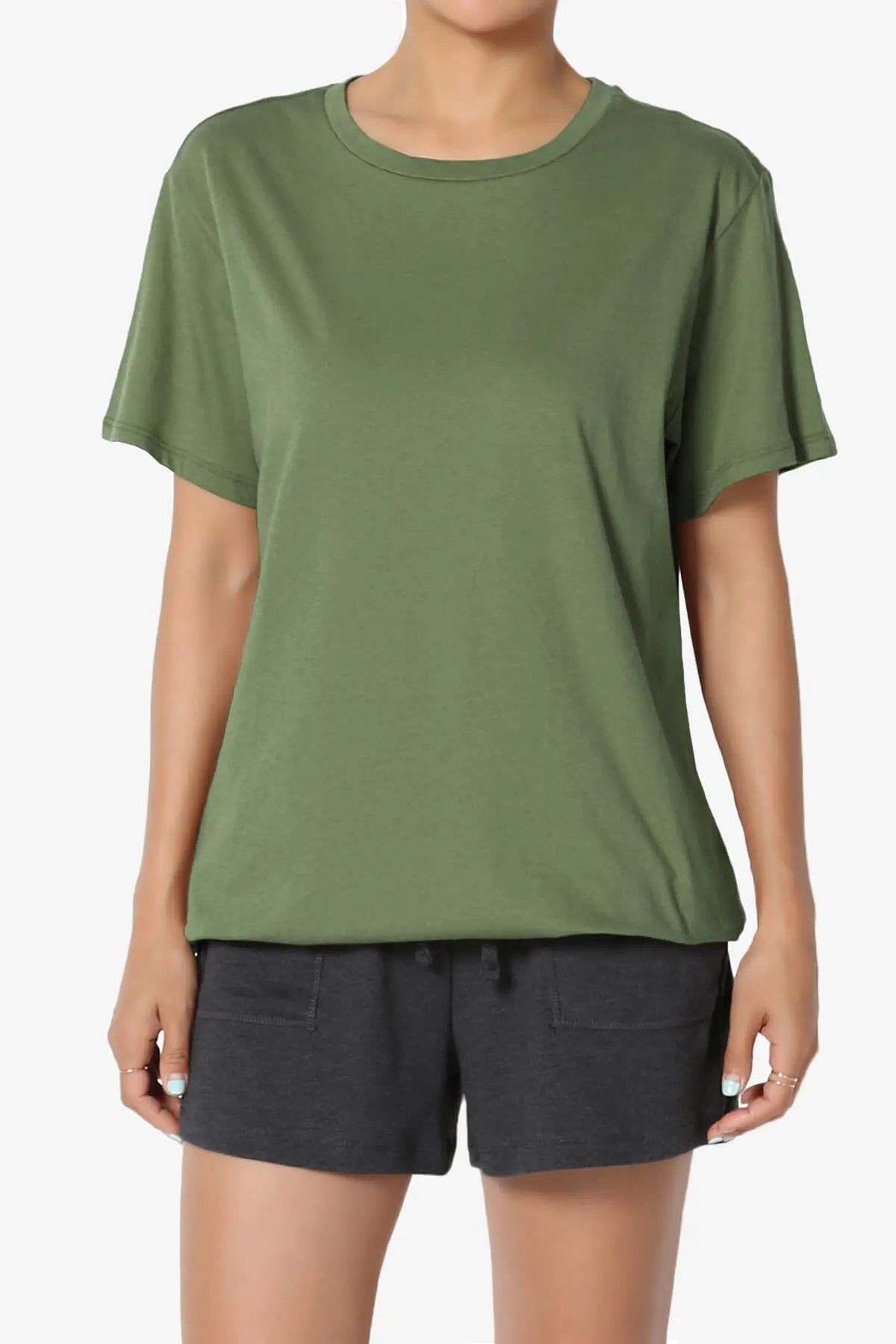 Mayra O Neck Cotton Boyfriend Tee