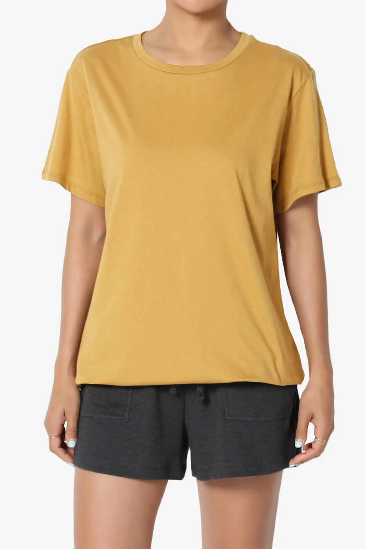 Mayra O Neck Cotton Boyfriend Tee