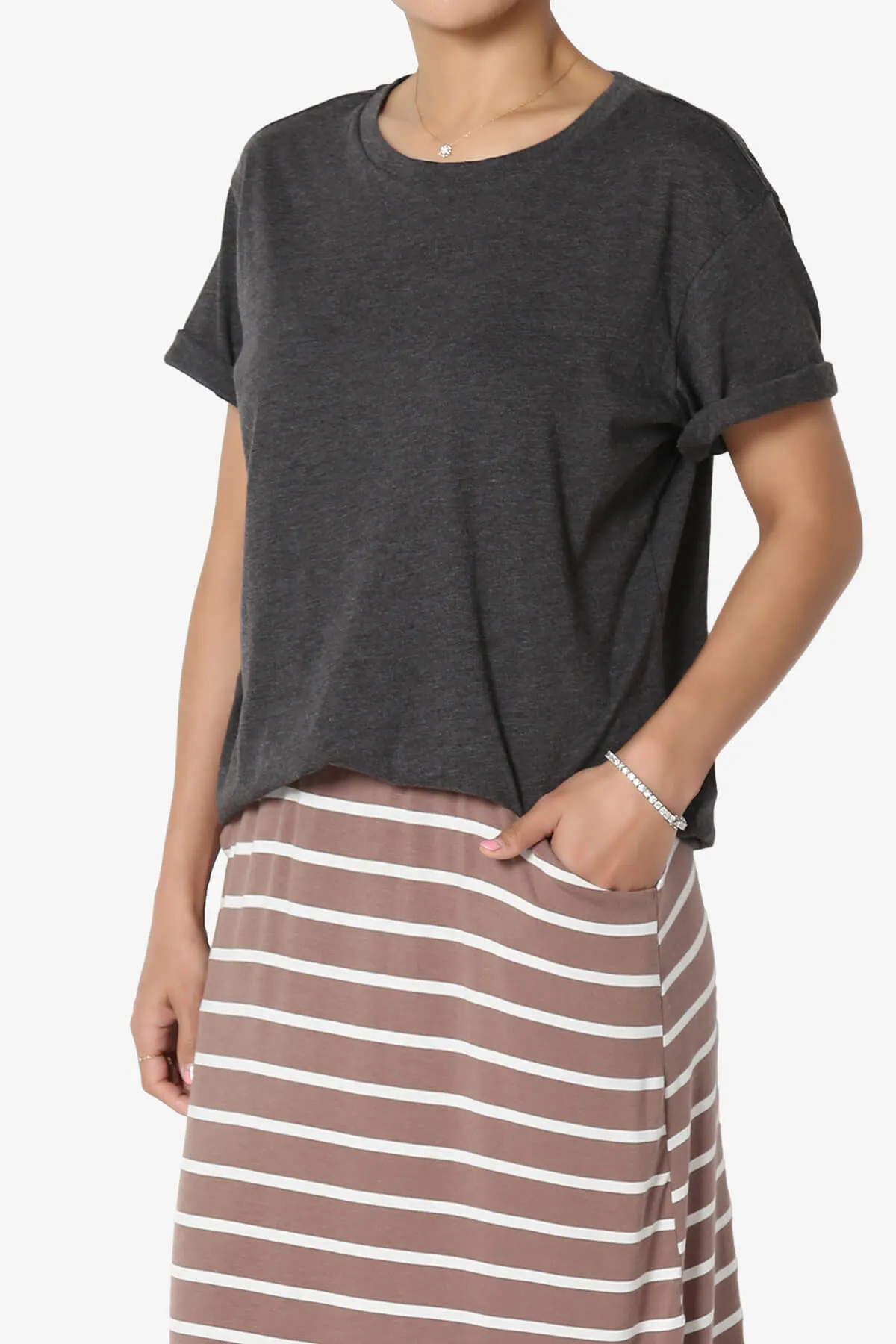 Mayra O Neck Cotton Boyfriend Tee