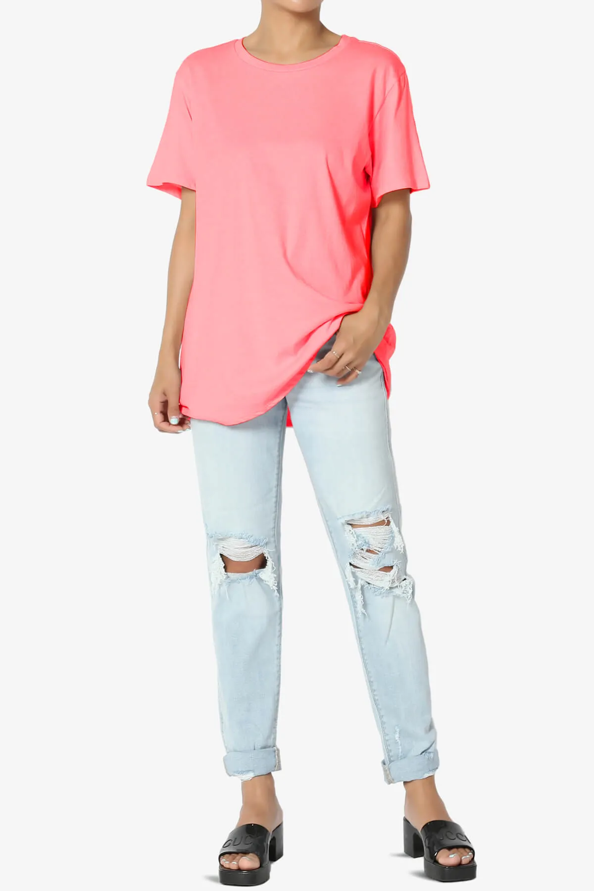 Mayra O Neck Cotton Boyfriend Tee