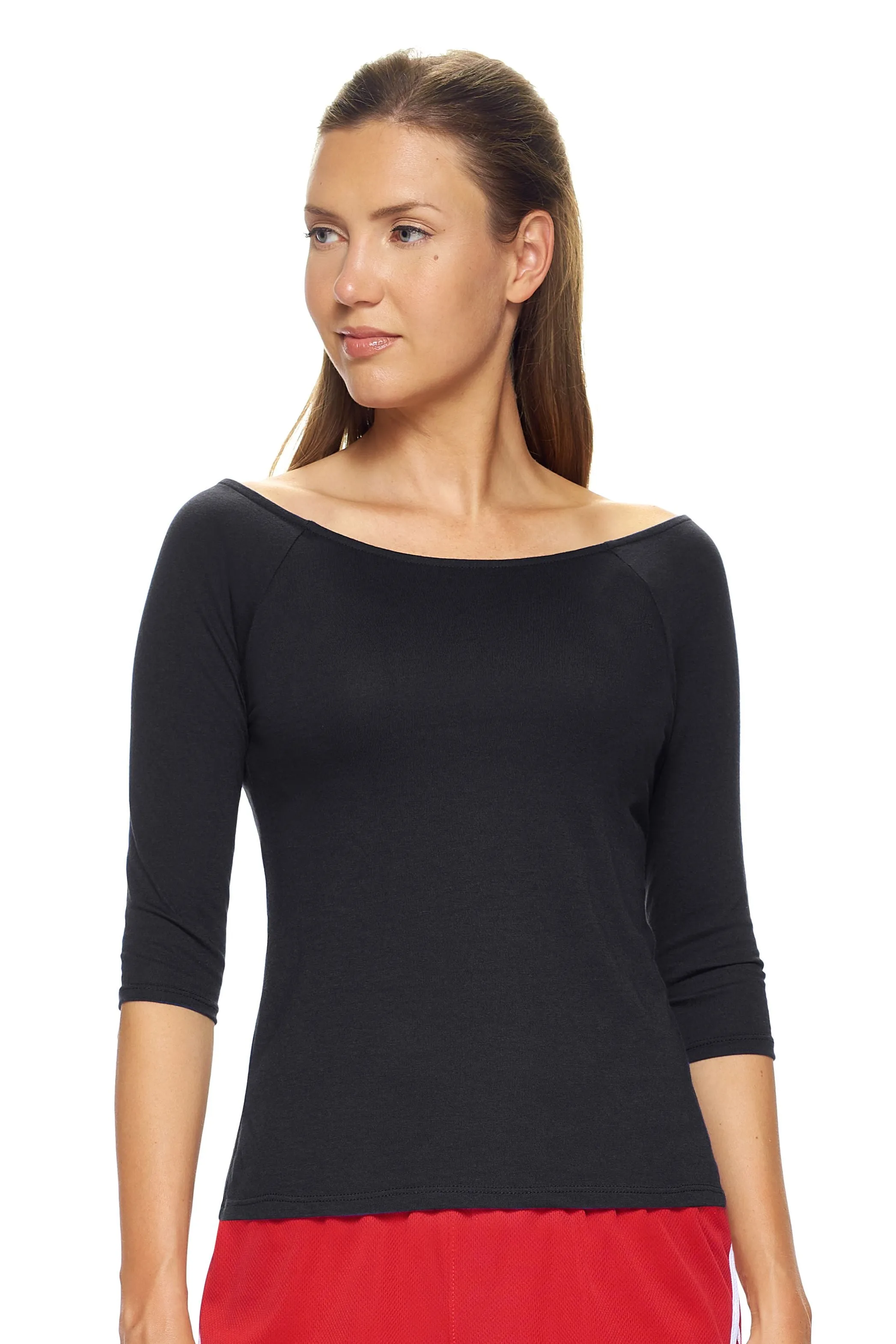 MC344 MoCA™ 3/4 Sleeve Cross Back Tee