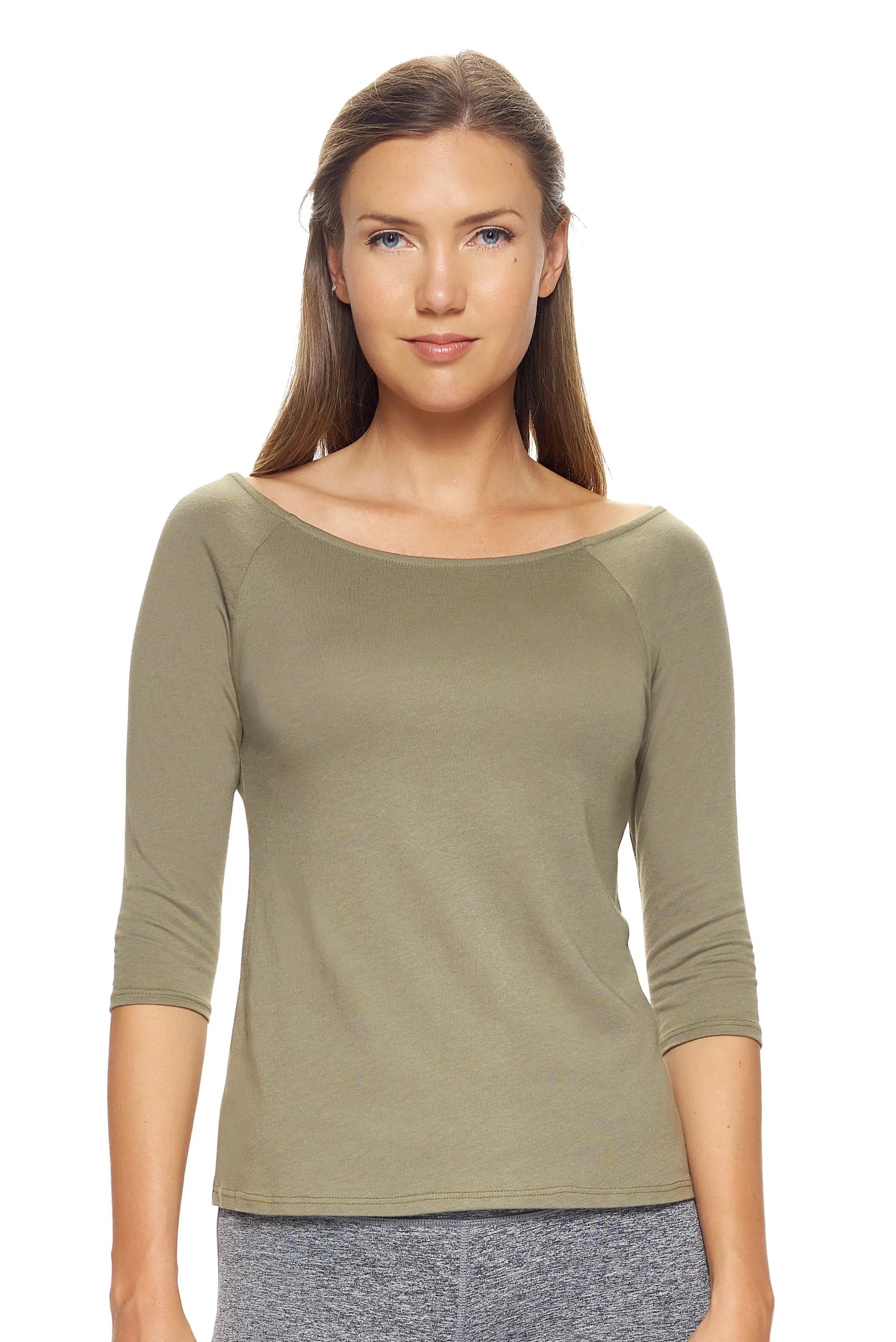 MC344 MoCA™ 3/4 Sleeve Cross Back Tee