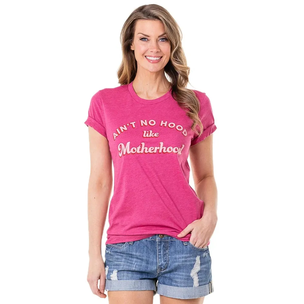 Mom tees Aint no hood like MOTHERHOOD Tshirts Womens Pink, gray, peach S - XXL