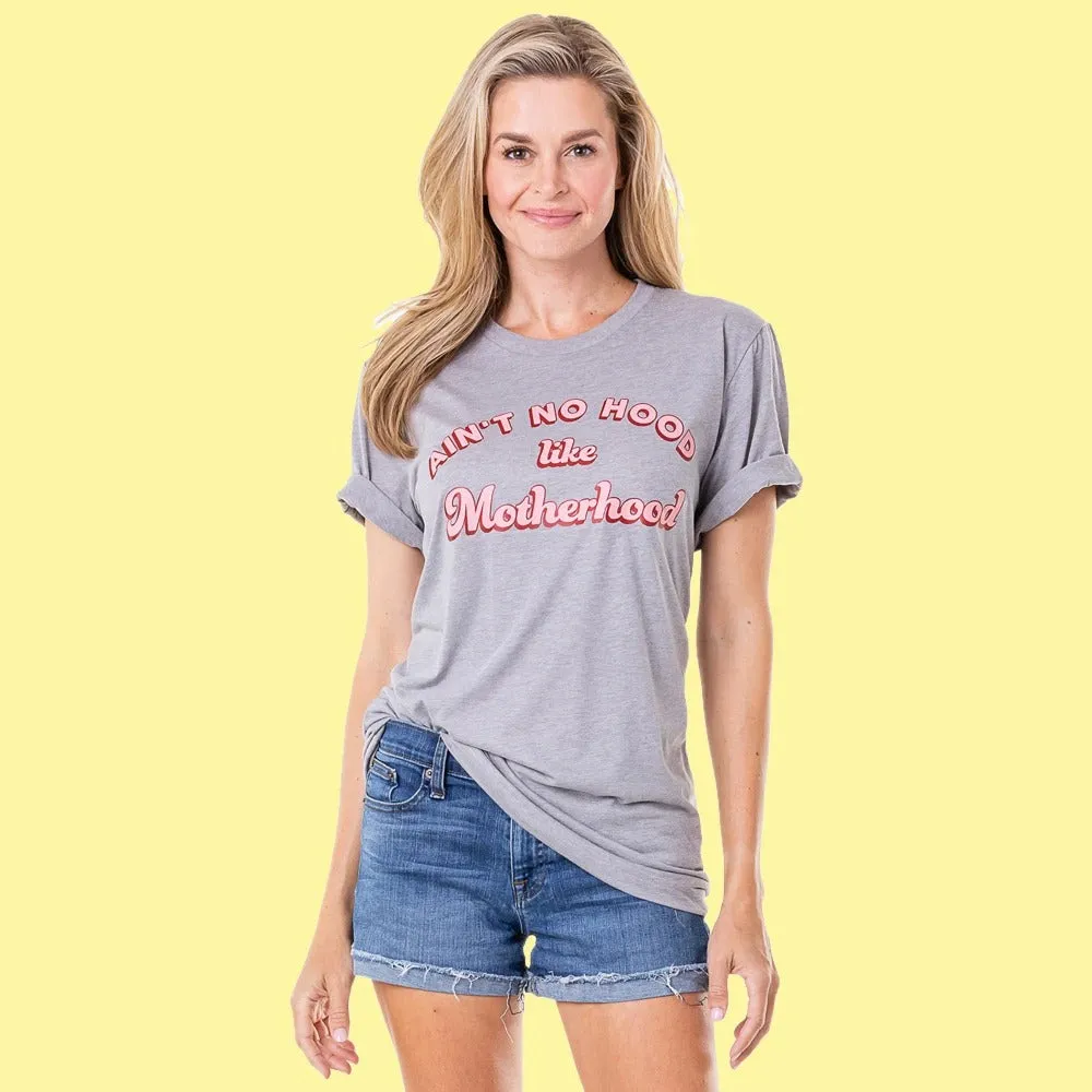Mom tees Aint no hood like MOTHERHOOD Tshirts Womens Pink, gray, peach S - XXL