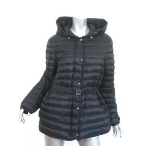 Moncler Oredon Belted Short Down Parka Black Size 3 Hooded Puffer Jacket