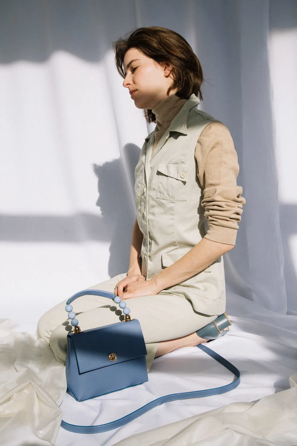 Nº48 Carré Top Handle Mini - Bleu