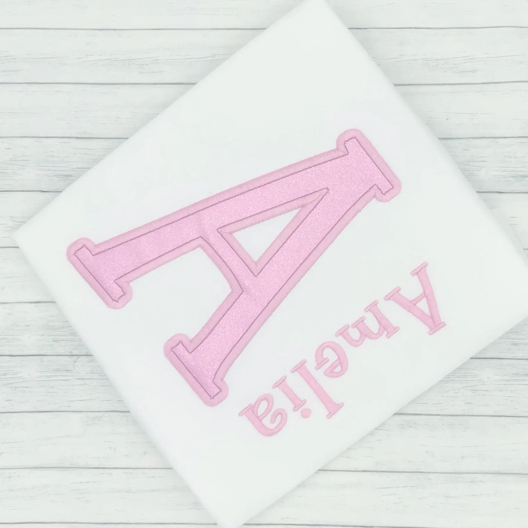 Name Shirt Pink Glitter Letter
