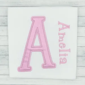 Name Shirt Pink Glitter Letter