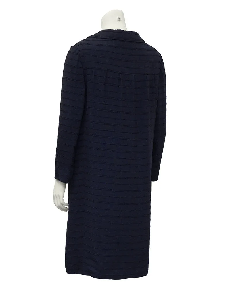 Navy & White Dress and Coat Ensemble