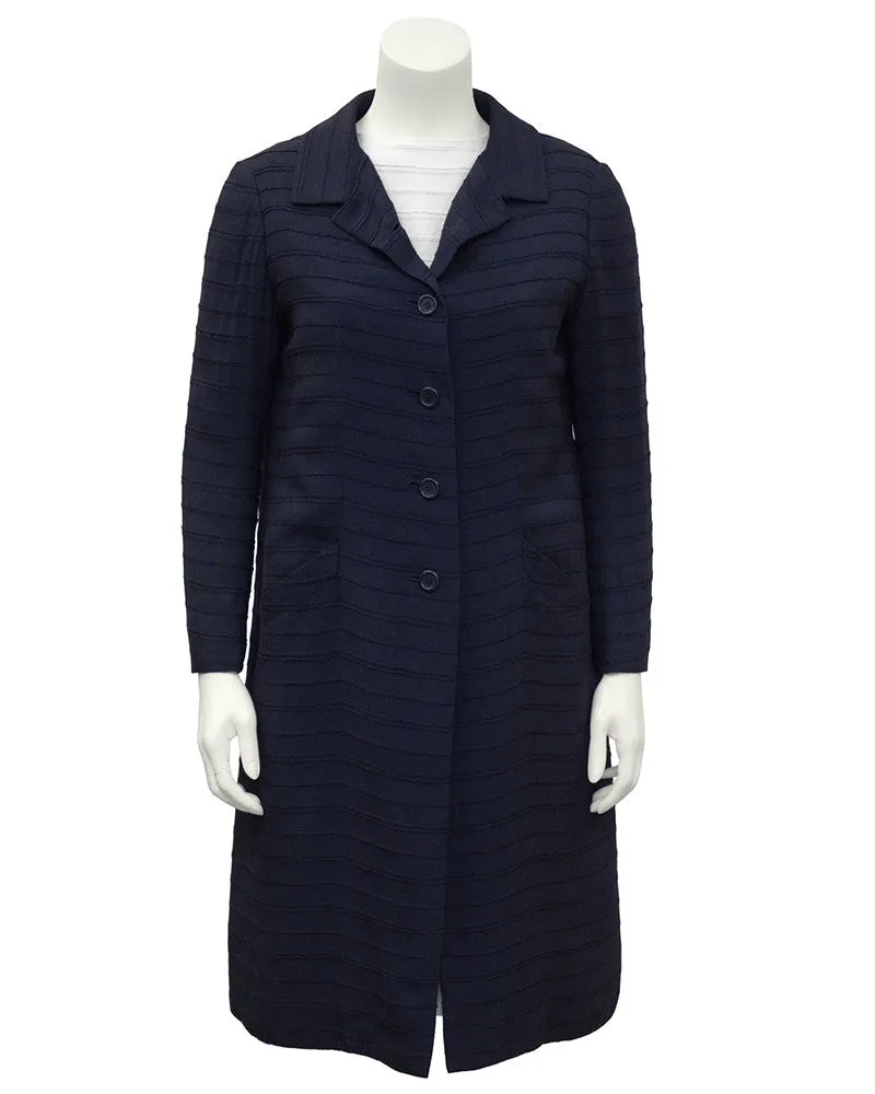 Navy & White Dress and Coat Ensemble