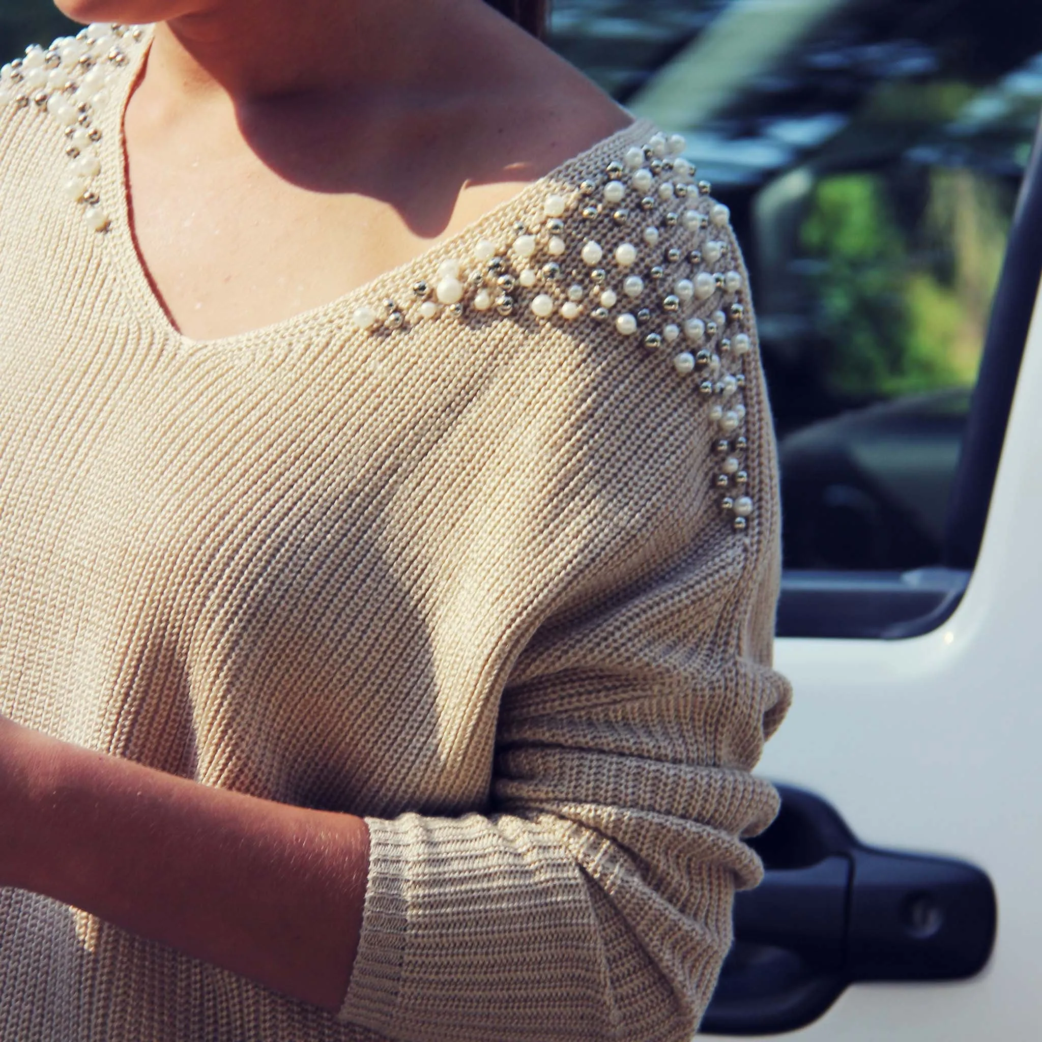 October Knit Beaded Sweater