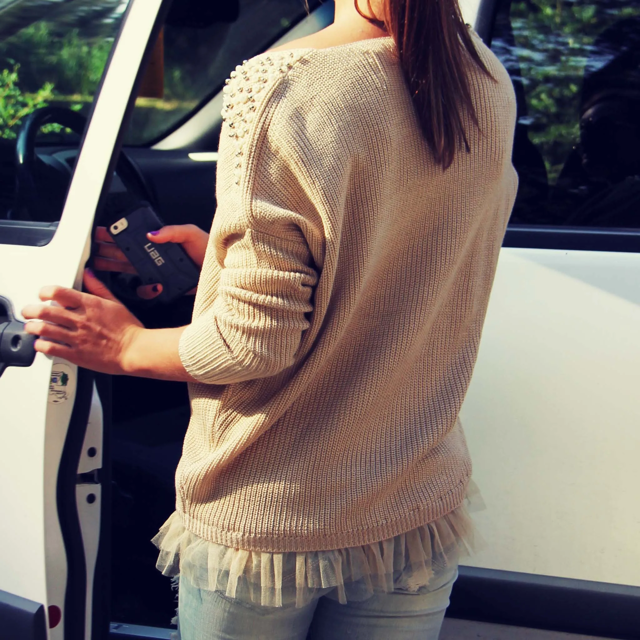 October Knit Beaded Sweater