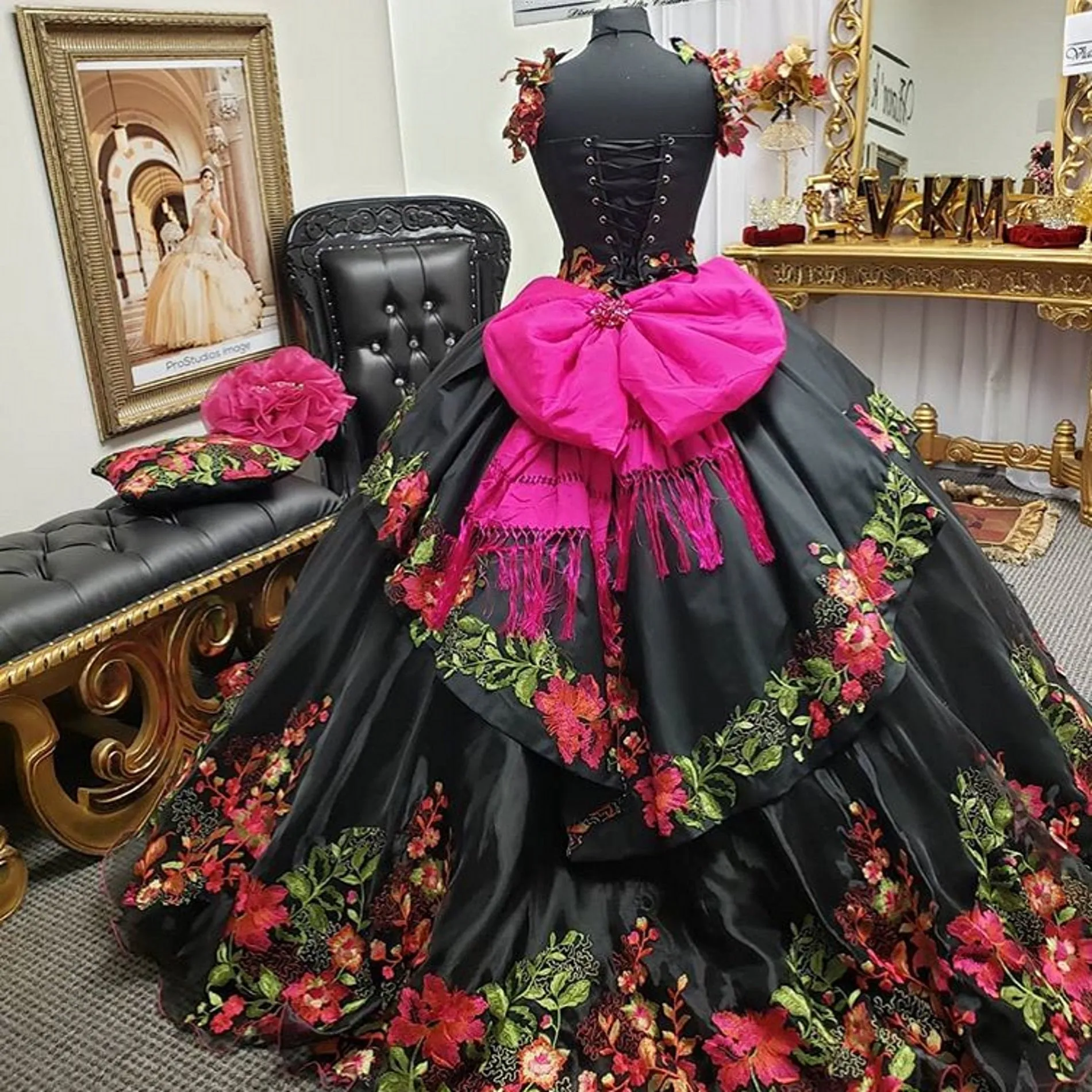 Off Shoulder Crystal Beaded Ball Gowns