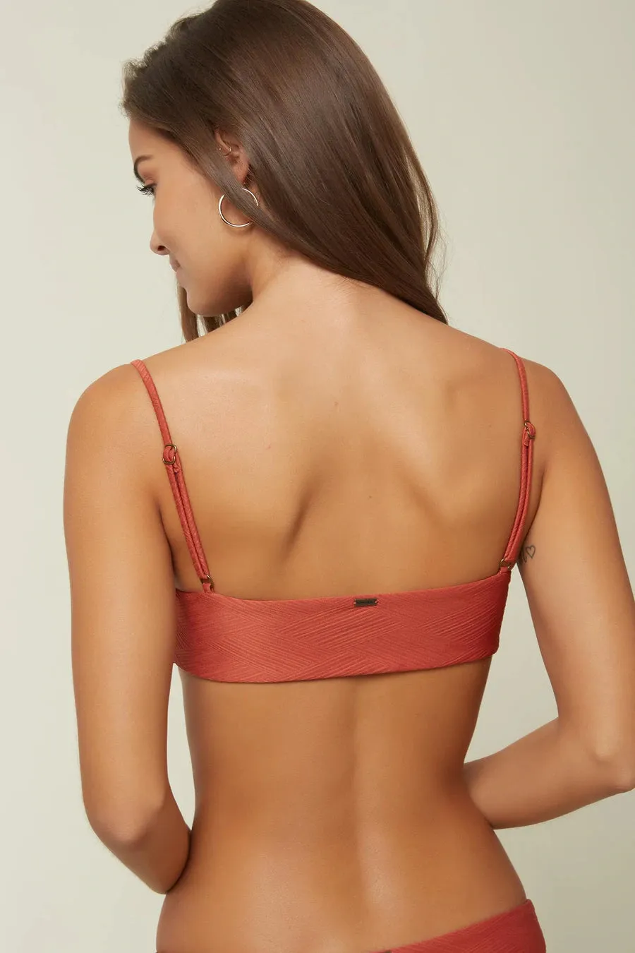 O'Neill Solids Texture Bralette - Dark Entruscan Red