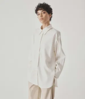 Oversized Wool Shirt in Ivory