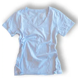 Periwinkle Pima Cotton V Neck T Shirt