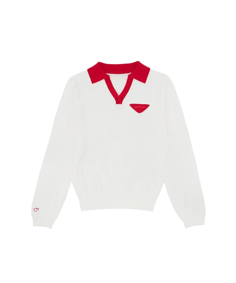PIV'VEE Pointed Collar Polo Knit