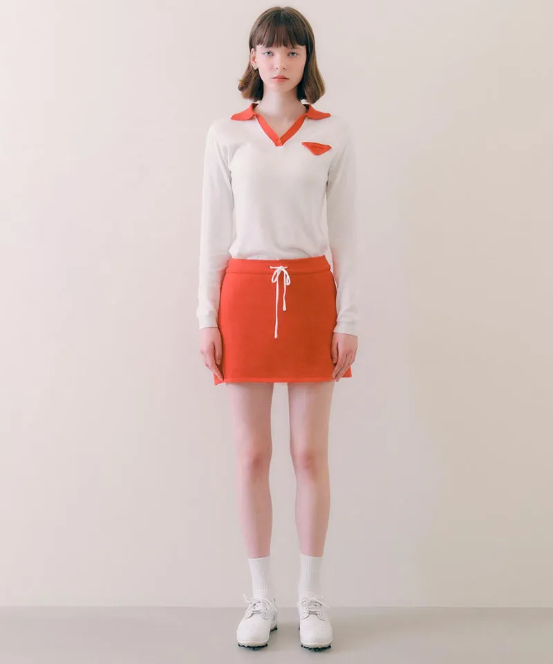 PIV'VEE Pointed Collar Polo Knit