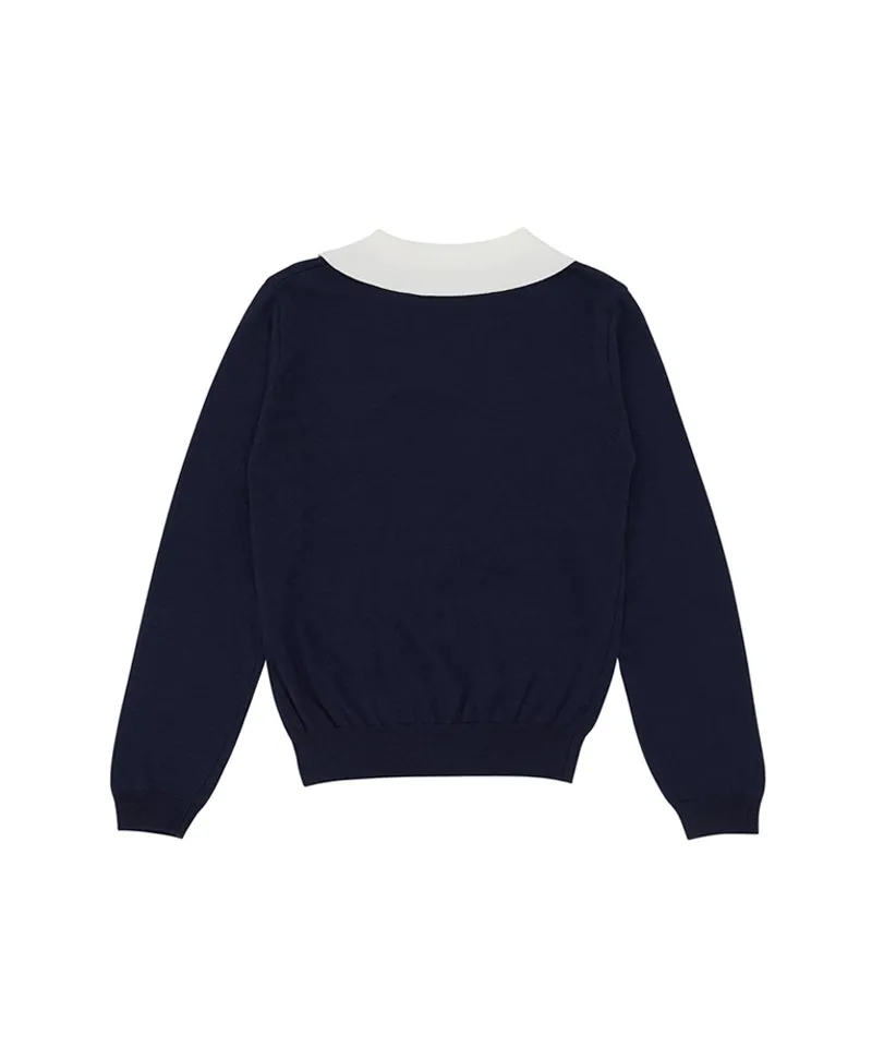 PIV'VEE Pointed Collar Polo Knit