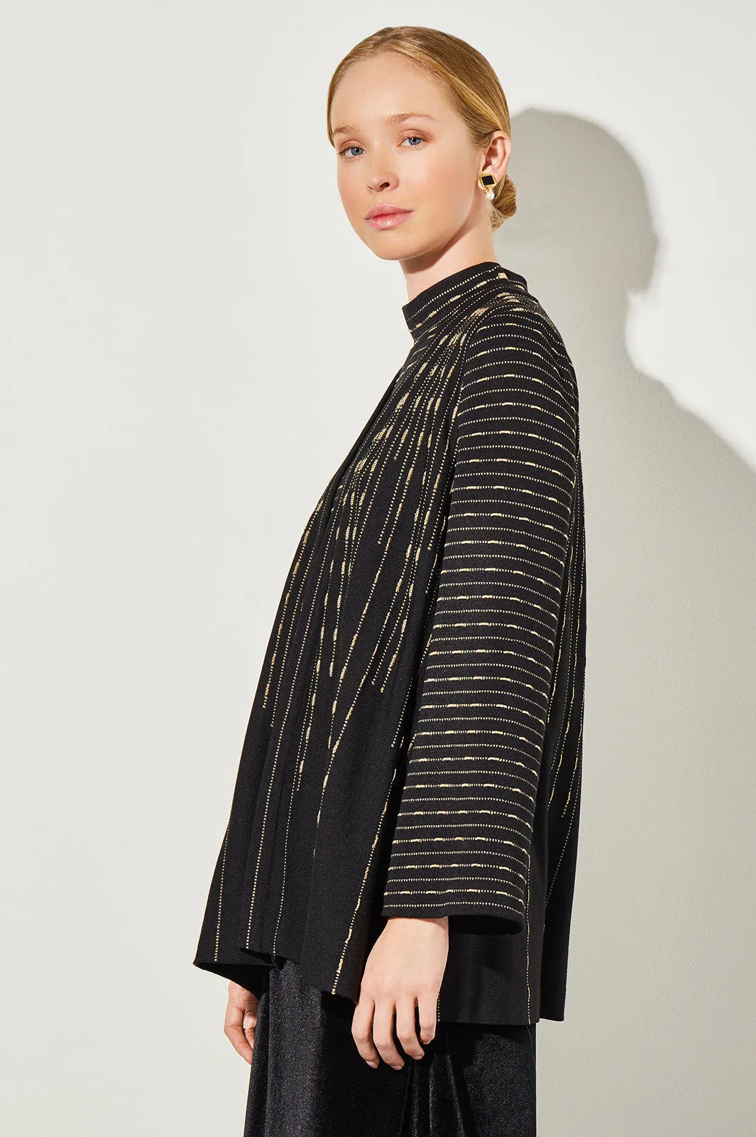Plus Size Belted Jacket - Shimmer Soft Knit