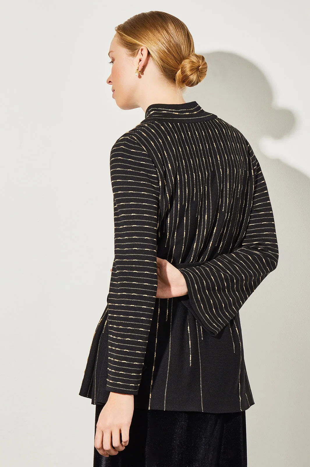 Plus Size Belted Jacket - Shimmer Soft Knit