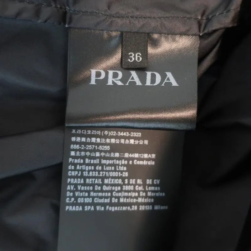 Prada Nylon Trench Coat Black Size 36 Belted Lightweight Coat