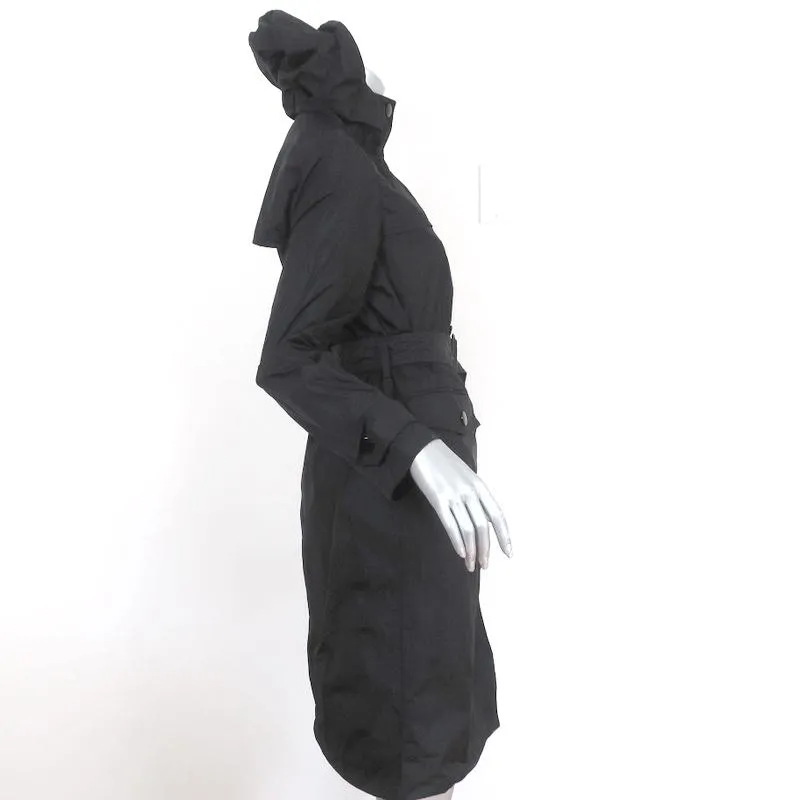 Prada Nylon Trench Coat Black Size 36 Belted Lightweight Coat