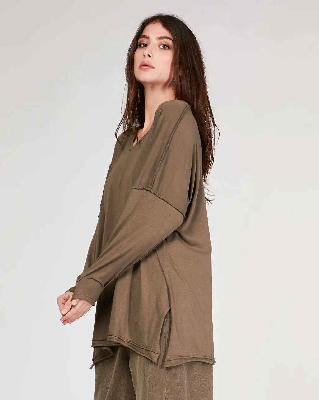 Raw Stitched V-Neck T-Shirt