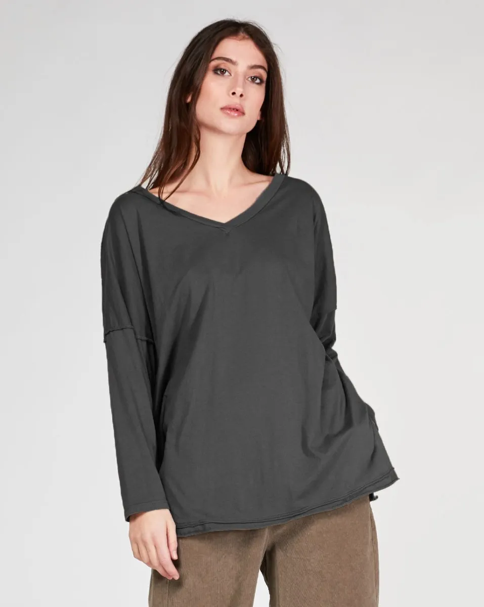 Raw Stitched V-Neck T-Shirt