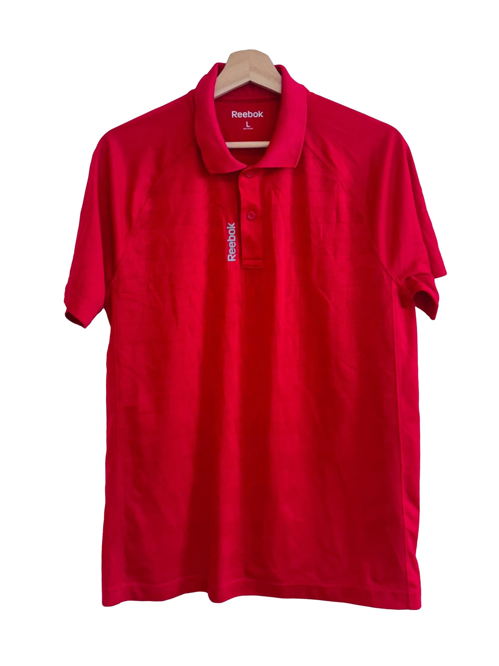 Red Textured Polo Shirt