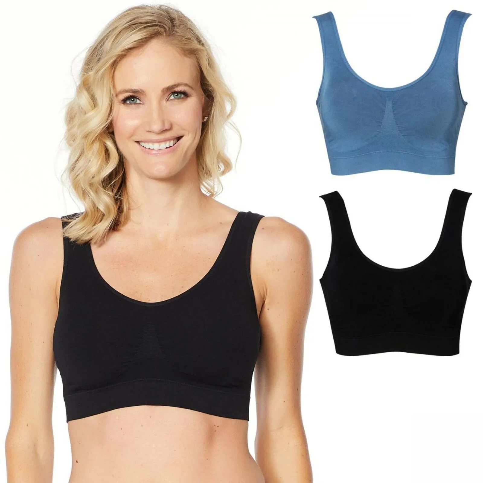 Rhonda Shear Women's 2 Pack Seamless Modal Bras