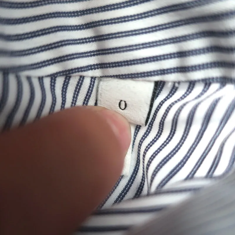 Sandro Maddly Belted Shirt Blue Striped Cotton Size 0 Long Sleeve Top