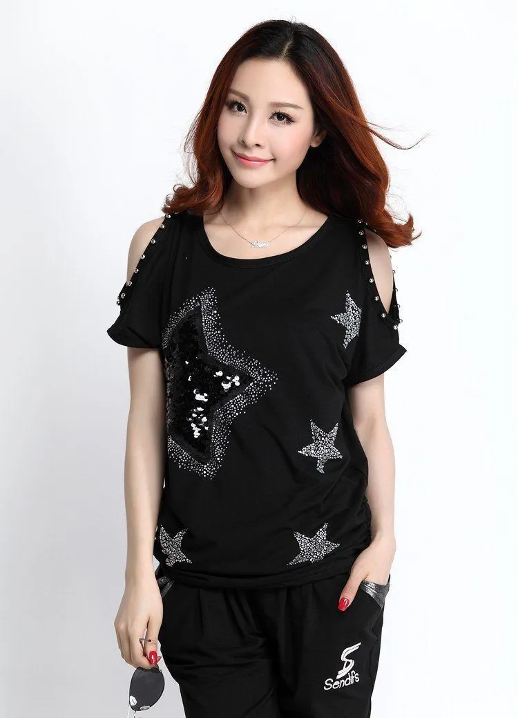 Sequined Off Shoulder Top