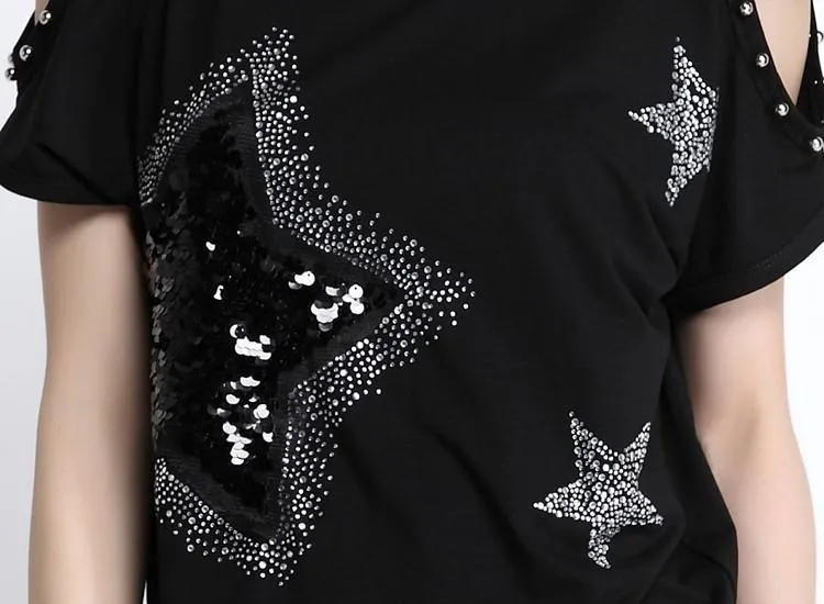 Sequined Off Shoulder Top