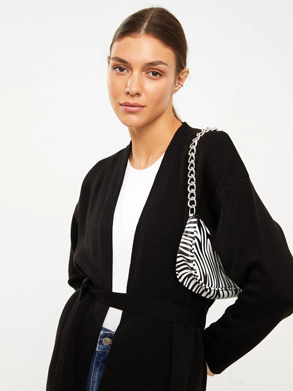 Shawl Collar Plain Long Sleeve Women's Knitwear Cardigan